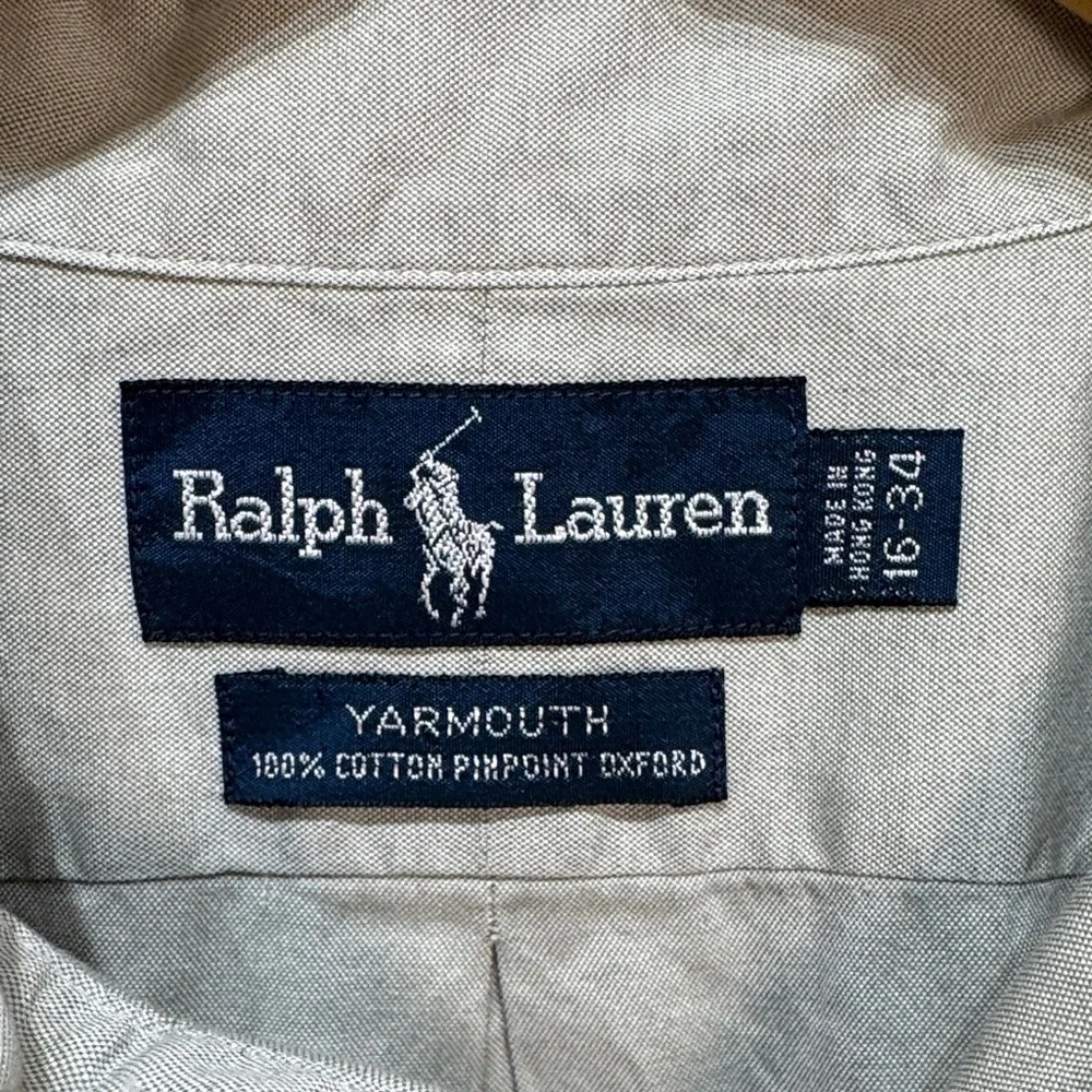 Ralph‎ Lauren Men's Size 16-34 Casual Long Sleeve Button Down Light Gray Shirt